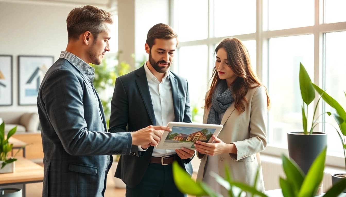 Immobilienmakler Frankfurt Eschersheim berät Kunden in modernem Büro.