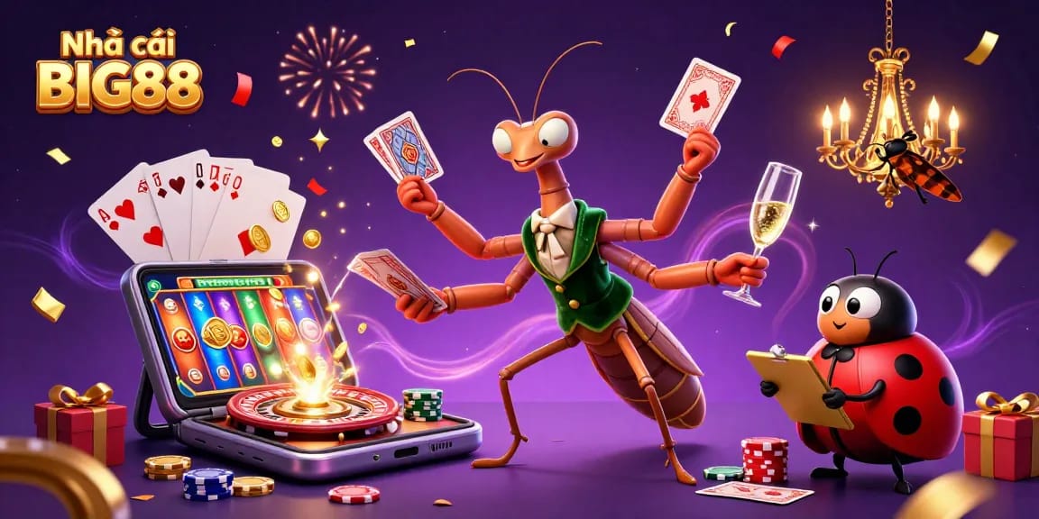 Join the excitement at Nhà cái BIG88 with thrilling card games and dynamic gambling visuals.