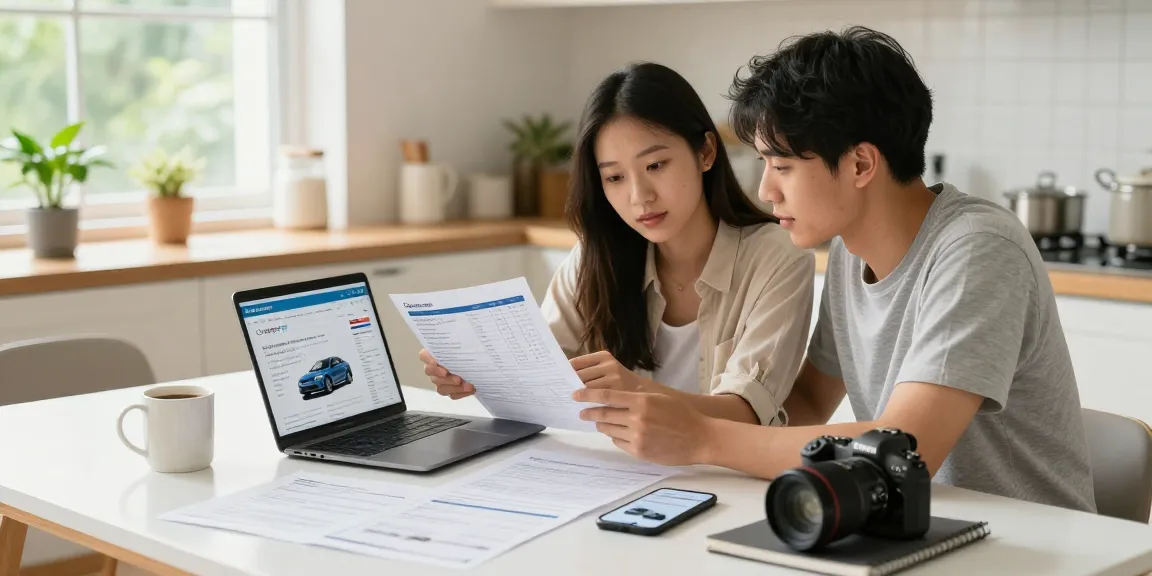 Couple using Carpeep for HPI check alternative in their cozy home.
