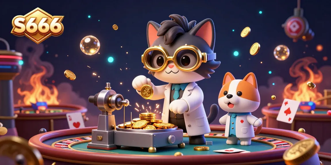 Experience exhilarating gameplay at S666 with dynamic characters and casino elements in a vibrant scene.