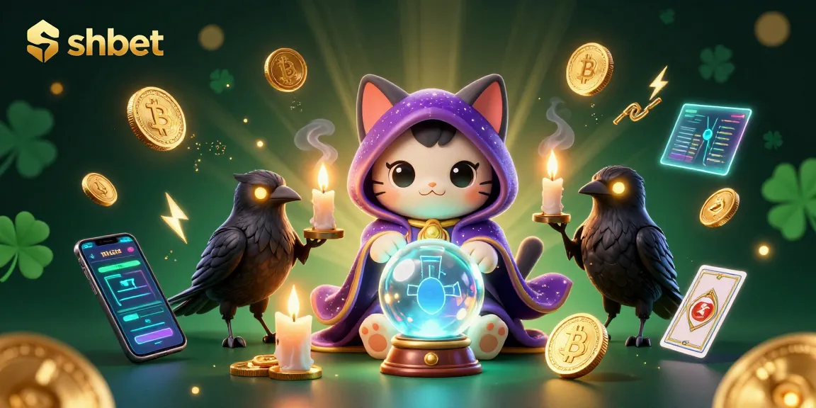 Experience shbet's vibrant gaming world with mystical characters and neon crypto elements.