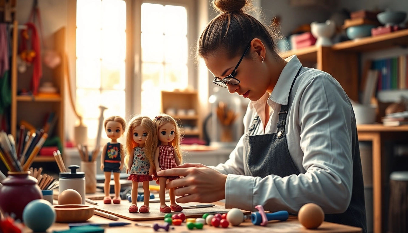 Die kreativen Gutdolls werden in einem hellen Atelier mit bunten Materialien hergestellt.
