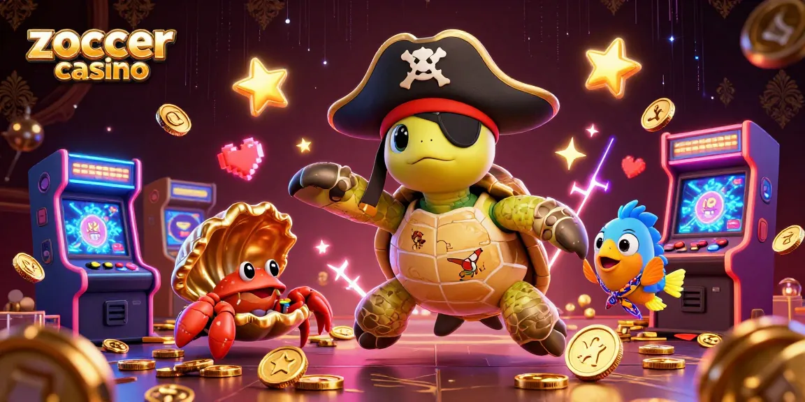 Experience the excitement of zoccer casino with vibrant game elements and cartoon characters in a colorful scene.