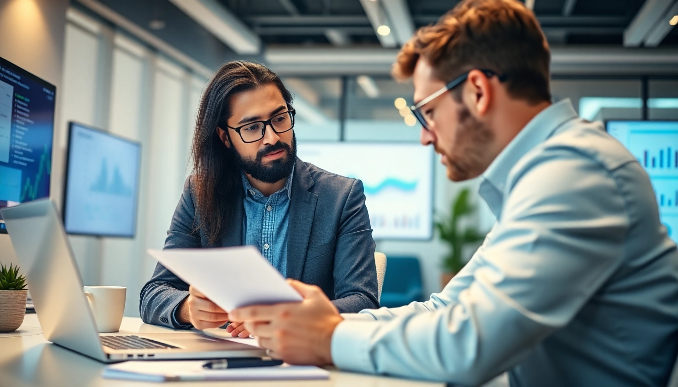 Headhunter IT engaging with tech talent in a modern office setting.