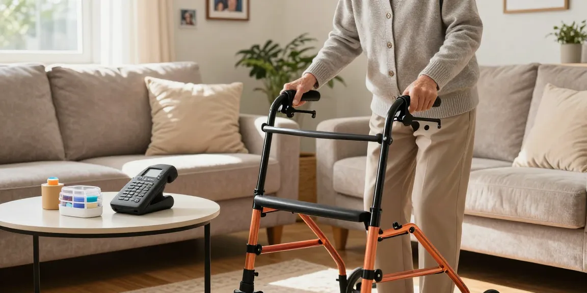 Buy nobility aids easily with stylish rollators in a warm home environment.