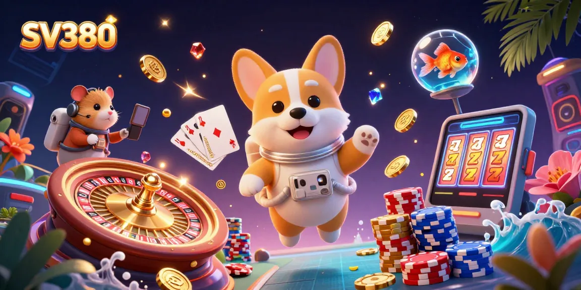 Engage in winning strategies with SV380 at a vibrant space-themed casino adventure.