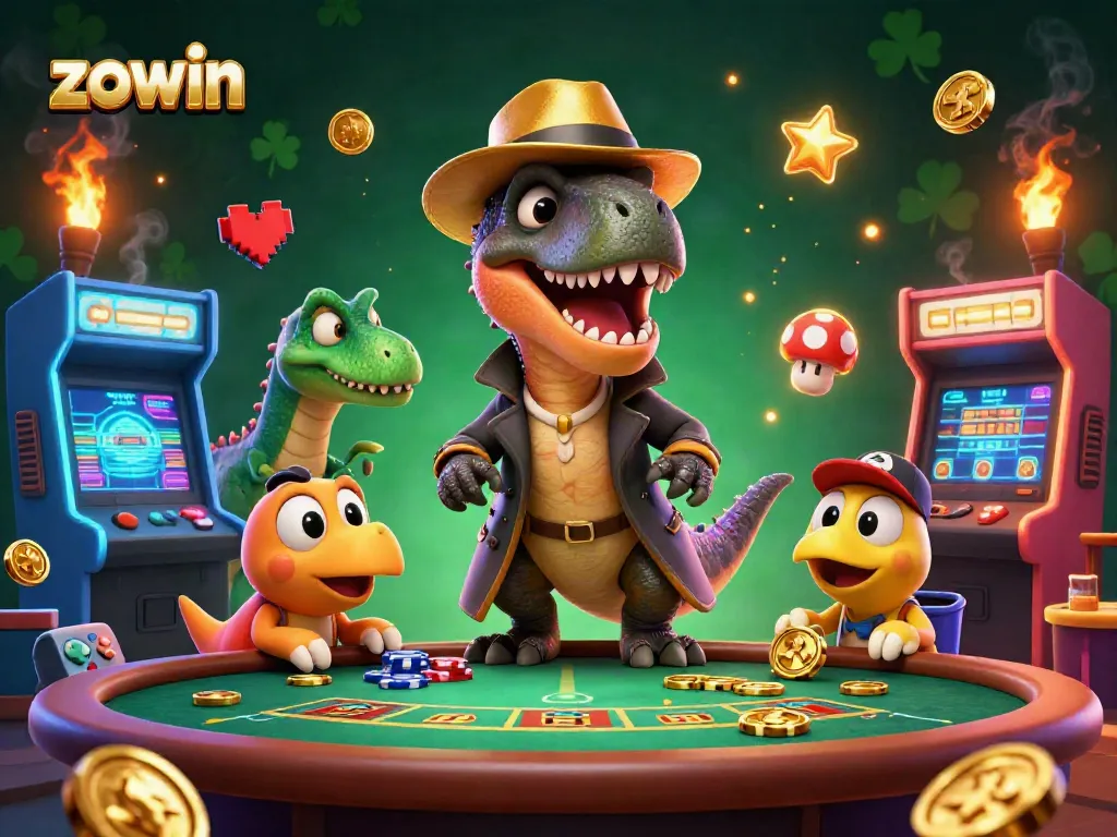 Experience thrilling gameplay at Zowin's blackjack table with a card counter and lively casino scene